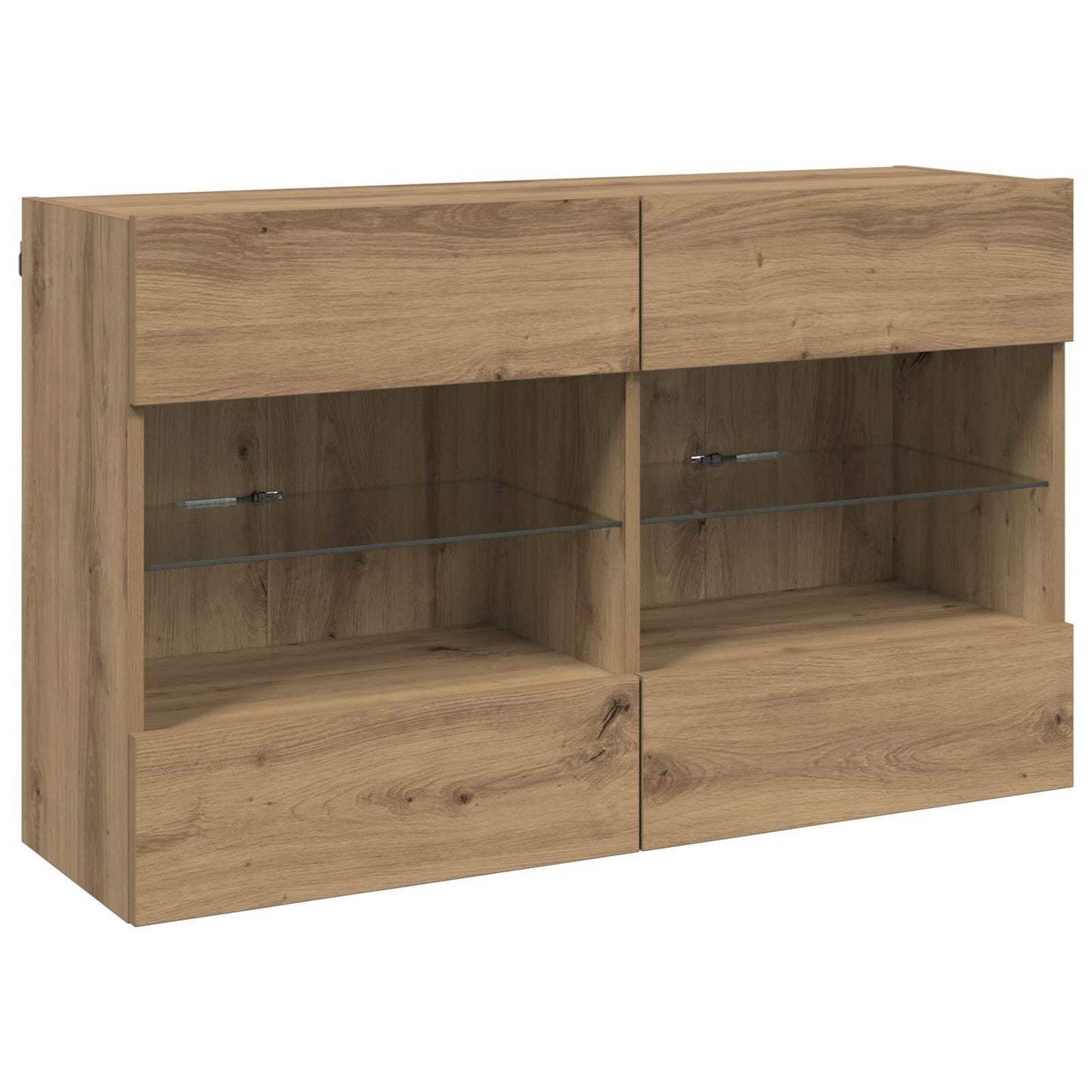 TV Wall Cabinet Set with LED 6 pcs Artisan Oak Engineered Wood
