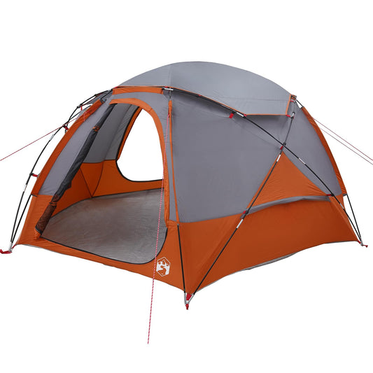 Dome Tent with Removable Rainfly 4-Person Grey and Orange