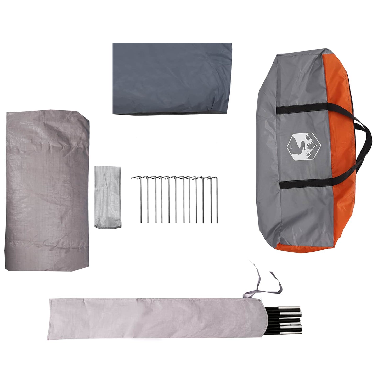 Dome Tent with Removable Rainfly Grey and Orange 8-Person