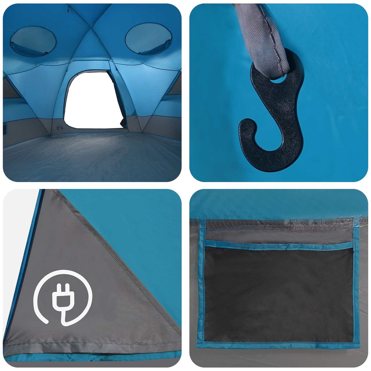 Dome Tent with Removable Rainfly Blue 12-Person