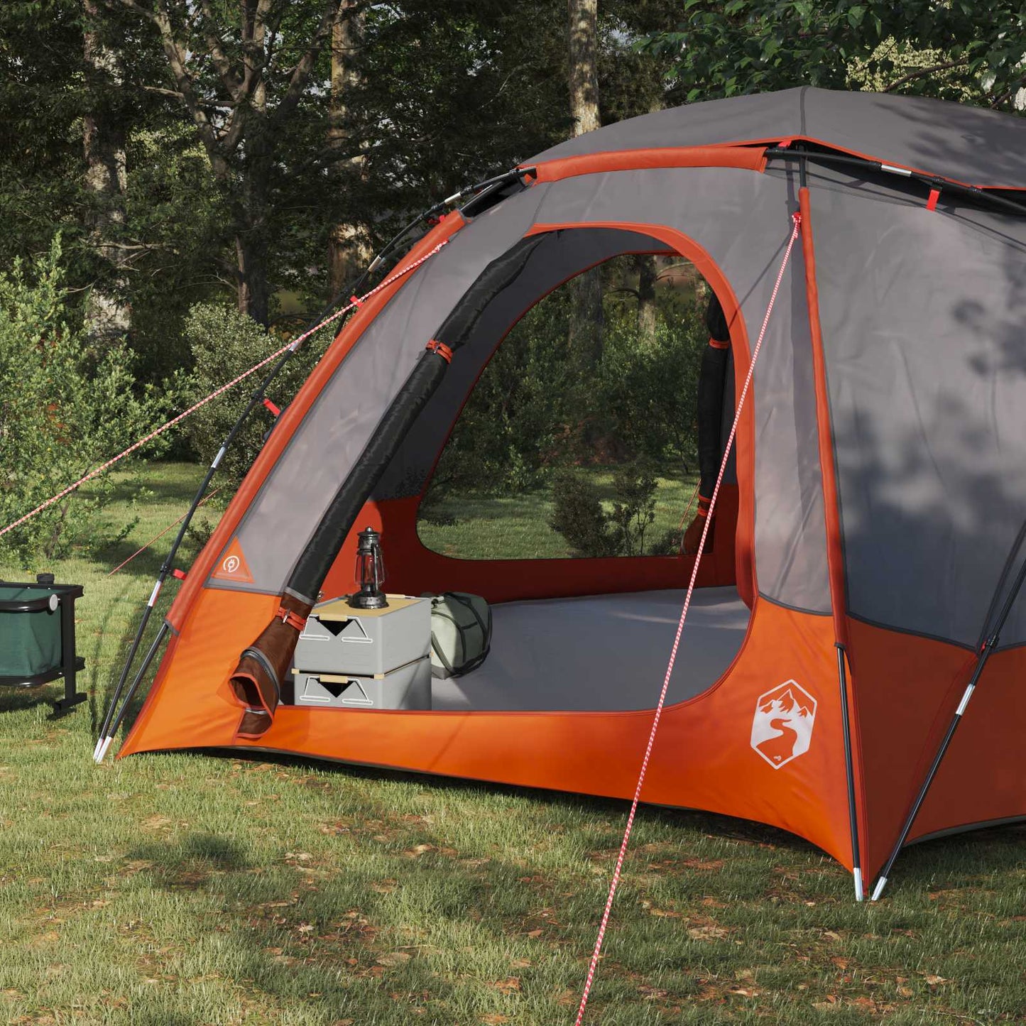Dome Tent with Removable Rainfly Grey and Orange 12-Person