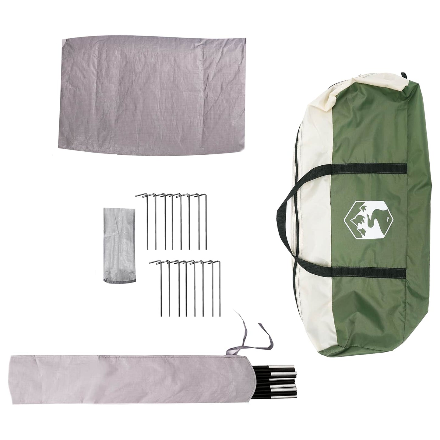 Family Tent Green 10-Person 185T Polyester with PU Coating