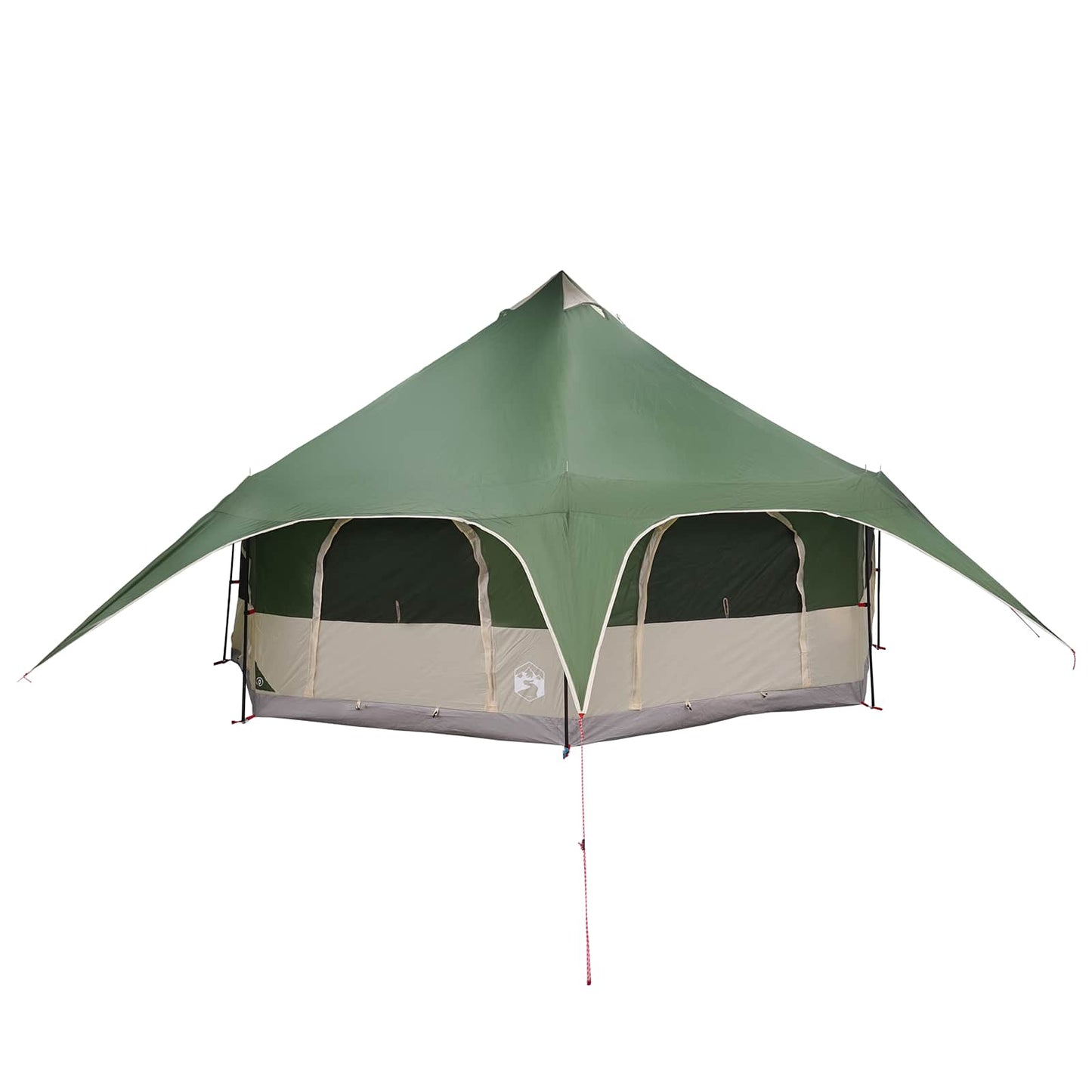 Family Tent Green 10-Person 185T Polyester with PU Coating