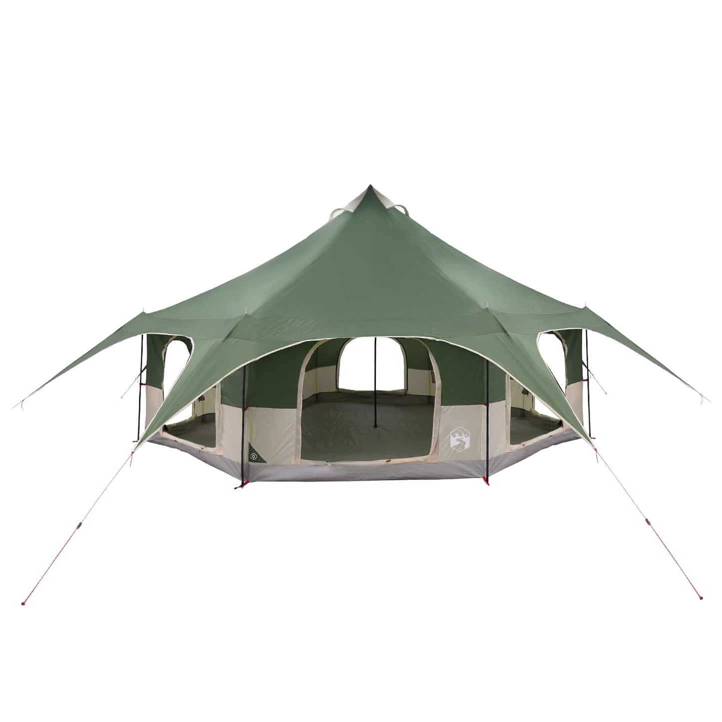 Family Tent Green 10-Person 185T Polyester with PU Coating
