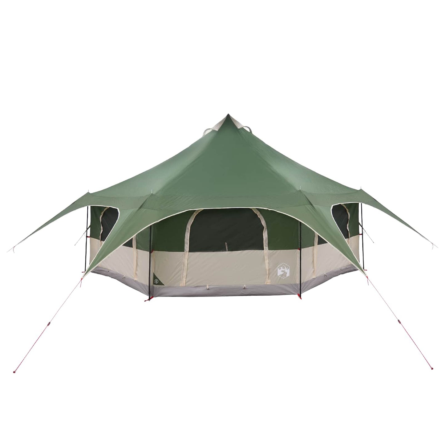 Family Tent Green 10-Person 185T Polyester with PU Coating