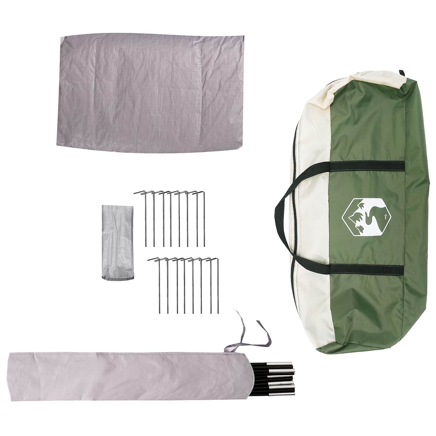 Family Tent Green 5-Person 185T Polyester with PU Coating