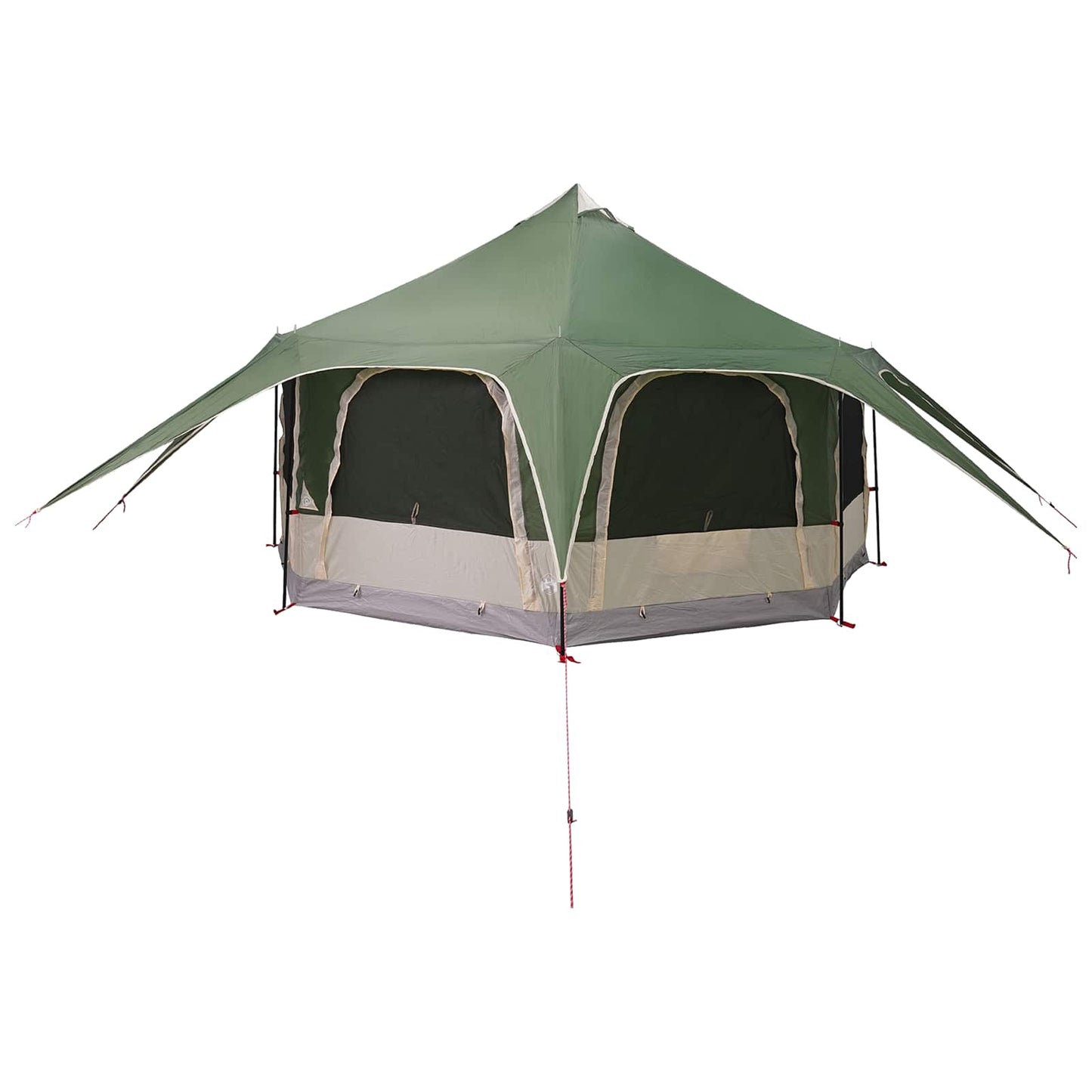 Family Tent Green 5-Person 185T Polyester with PU Coating