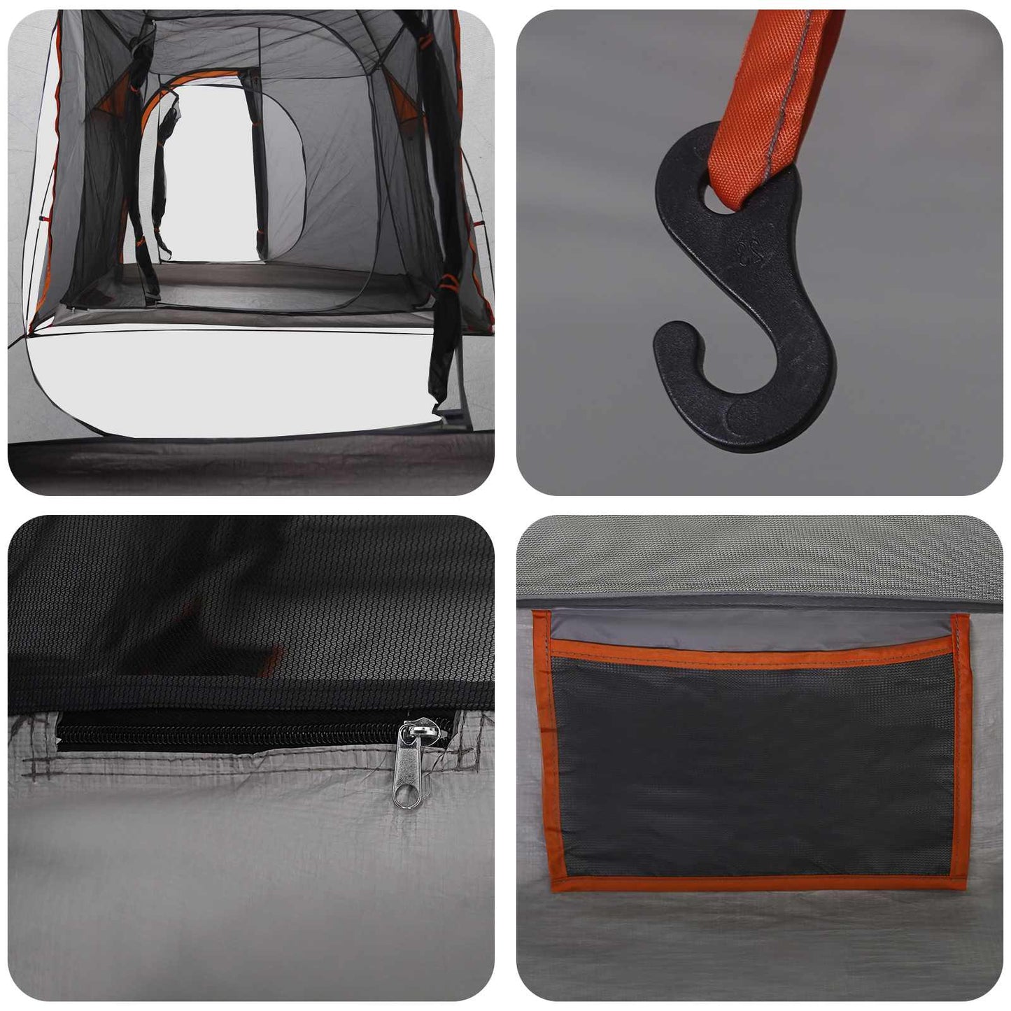 Tunnel Tent Grey and Orange 520 x 260 x 175 cm