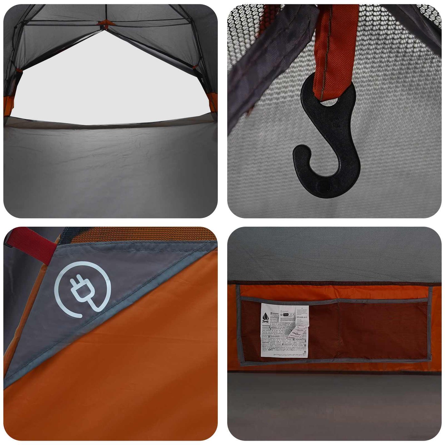 Backpacking Tent Grey and Orange 4-Person