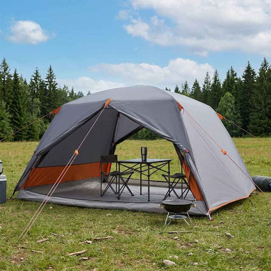 Backpacking Tent Grey and Orange 4-Person