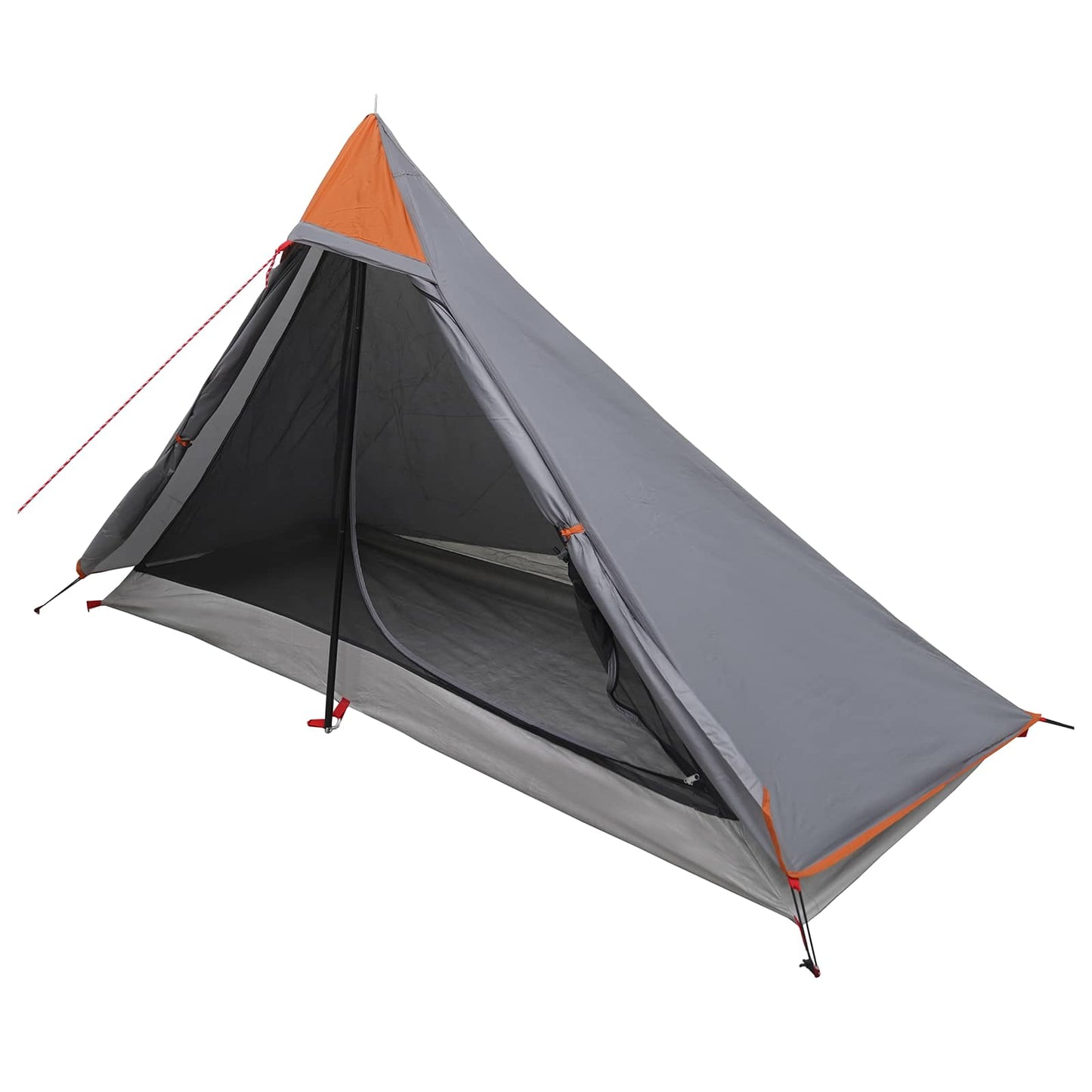 Backpacking Tent Grey and Orange 222 x 85 x 125 cm