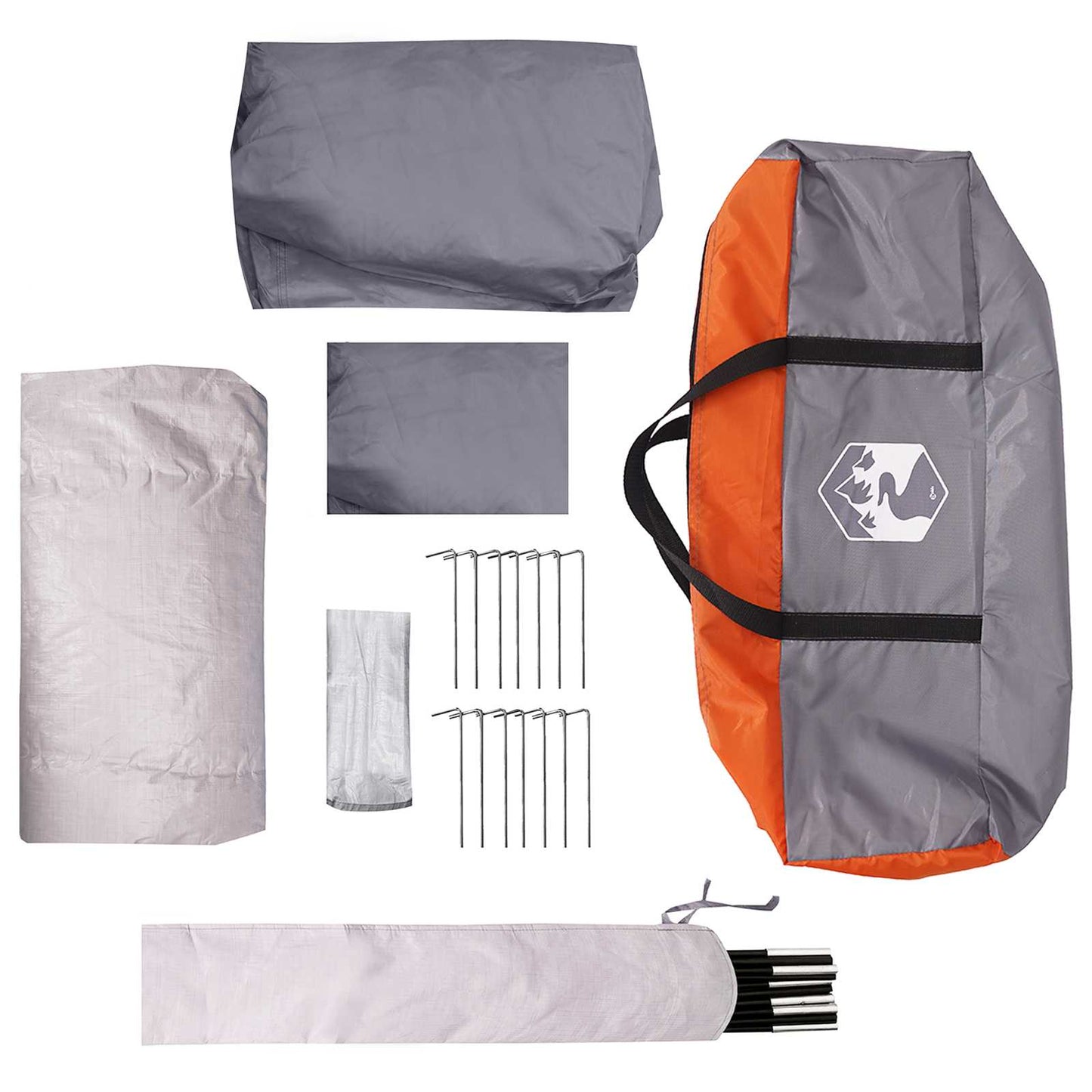 Tunnel Tent Grey and Orange 275 x 240 x 200 cm