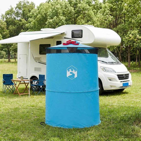 Pop-up Toilet Tent with Hanging Rope Blue 97 x 126 cm