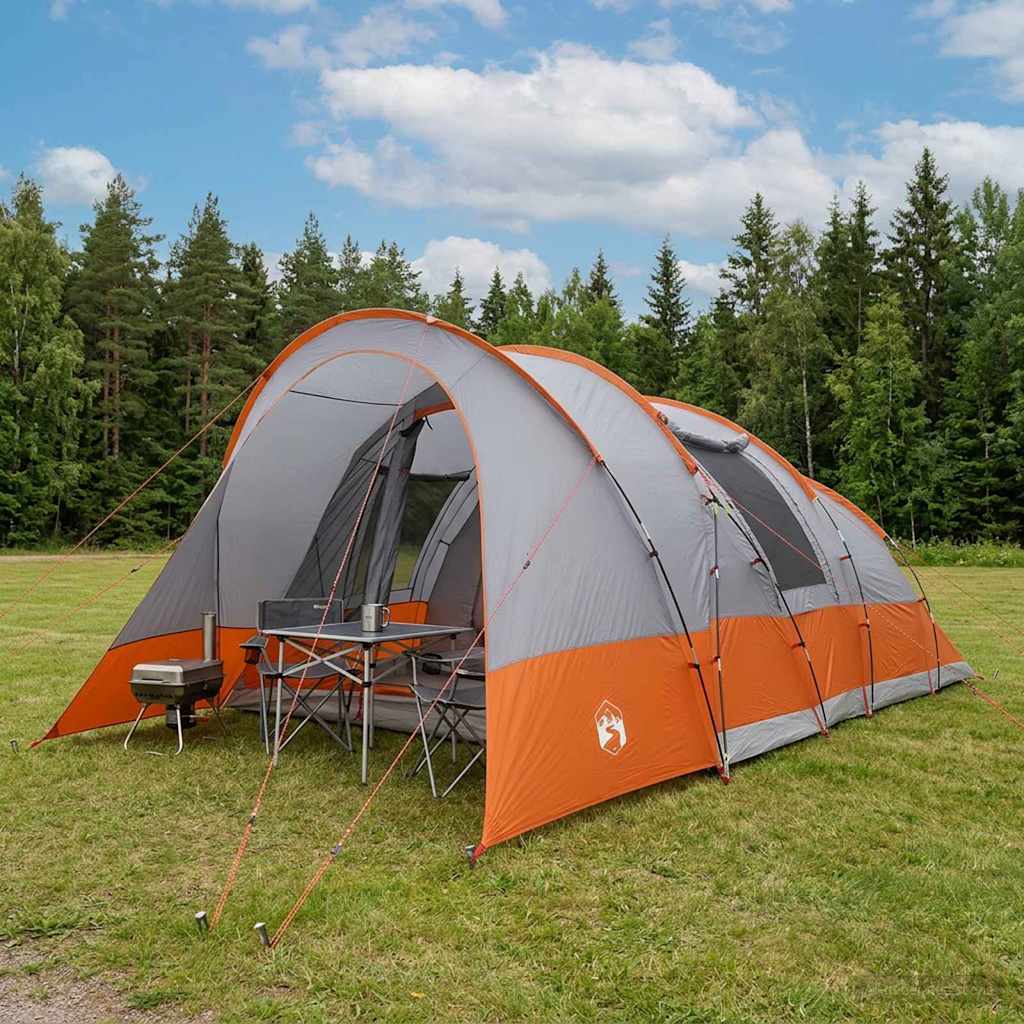 Tunnel Tent Grey and Orange 560 x 395 x 212 cm