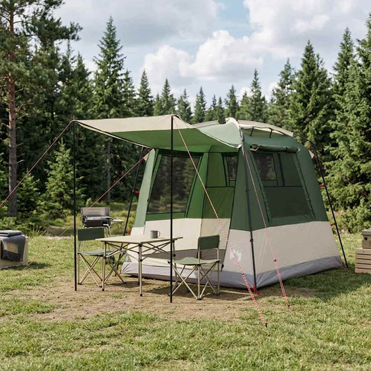 Party Tent Green 4-Person 185T Polyester with PU Coating