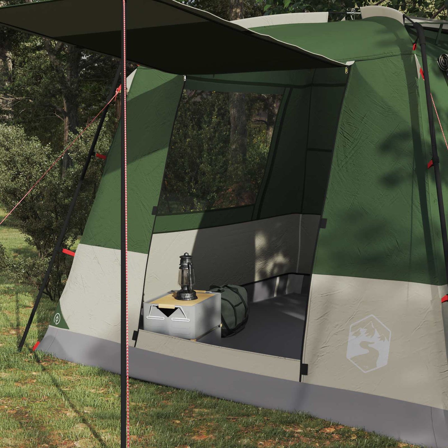 Party Tent Green 10-Person 185T Polyester with PU Coating
