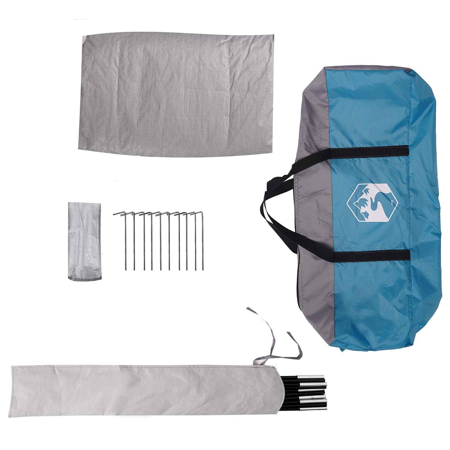 Party Tent Blue 10-Person 185T Polyester with PU Coating
