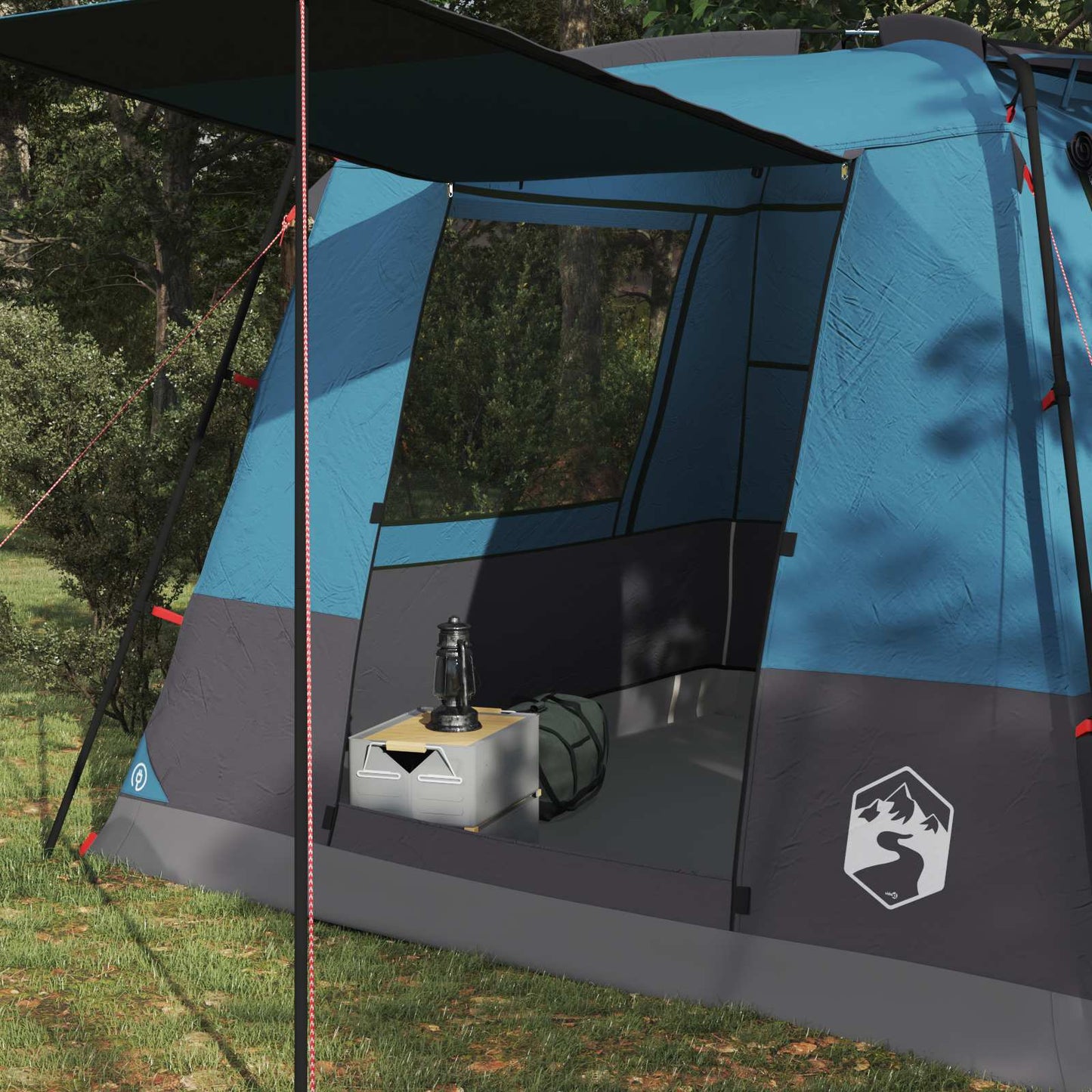 Party Tent Blue 10-Person 185T Polyester with PU Coating