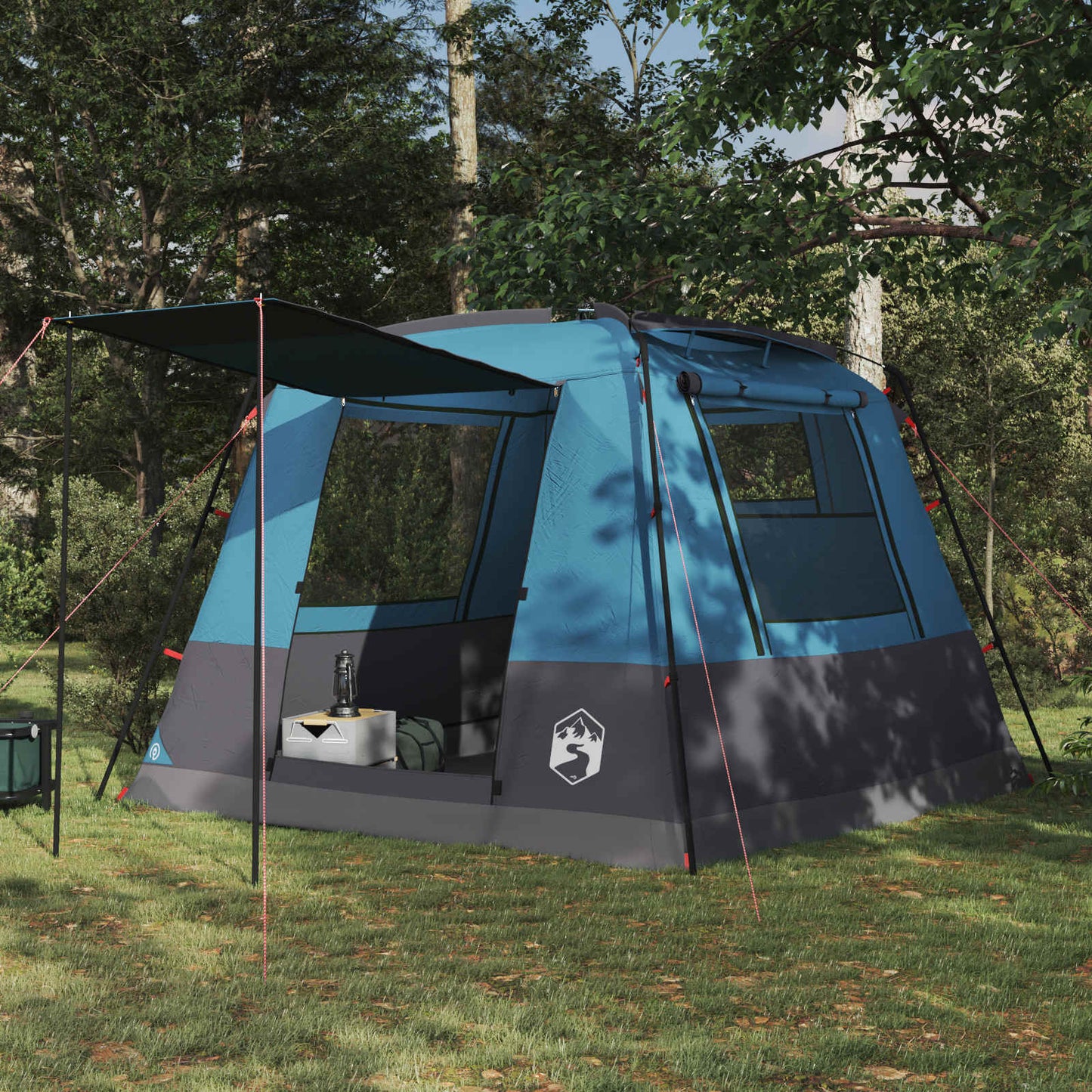 Party Tent Blue 10-Person 185T Polyester with PU Coating