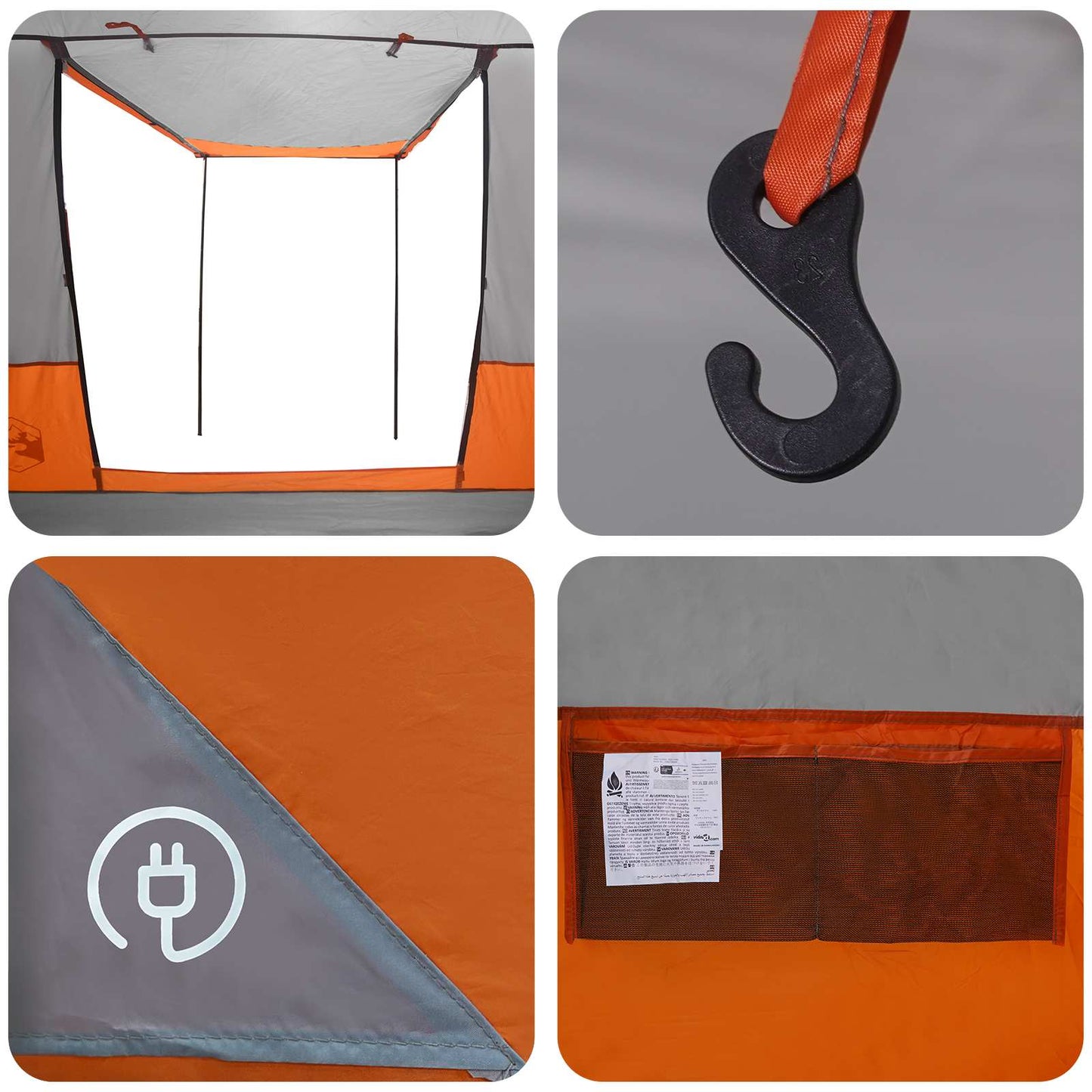 Party Tent Grey and Orange 10-Person