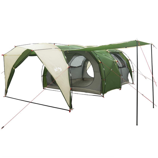 Tunnel Tent 6-Person Green 185T Polyester with PU Coating