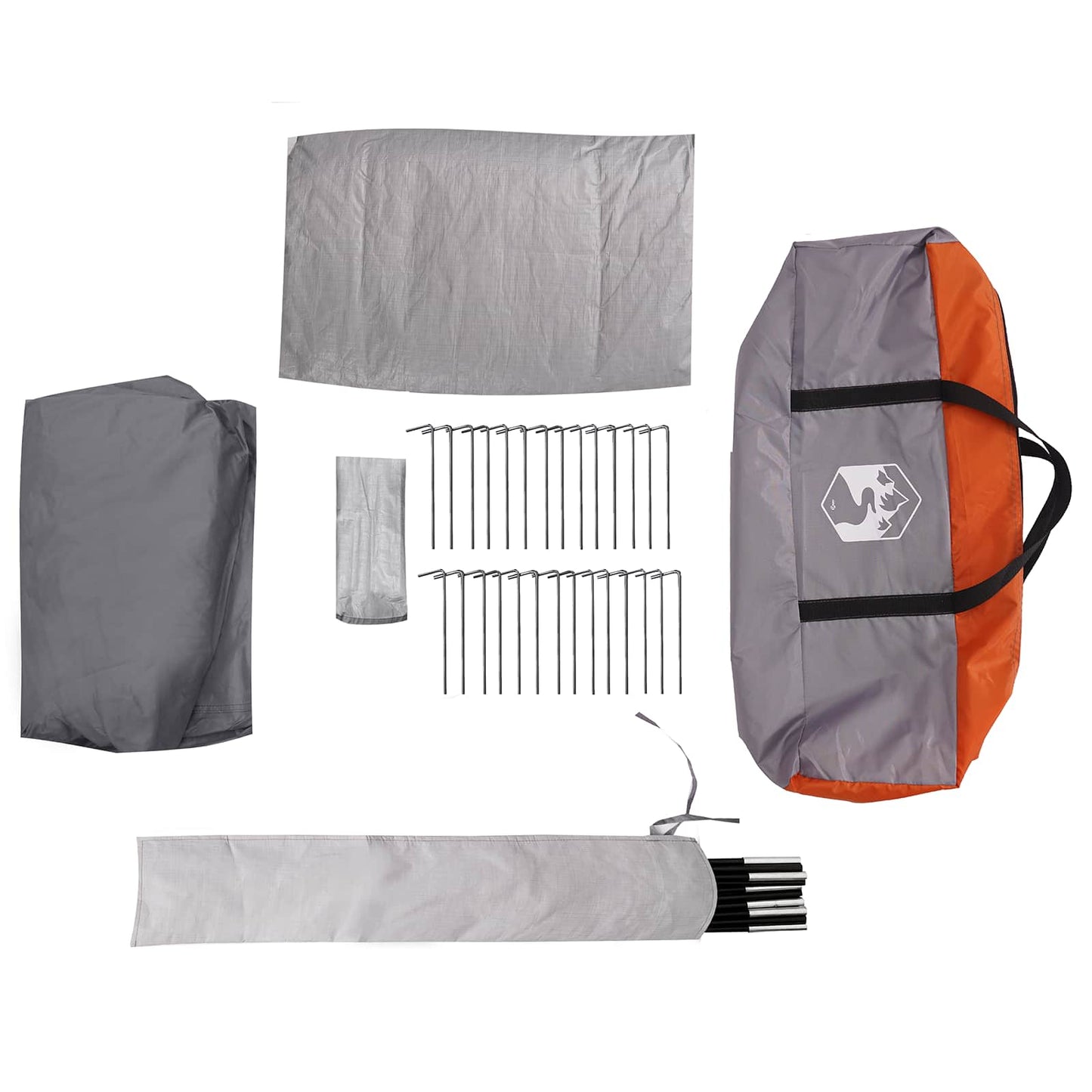 Tunnel Tent Grey and Orange 562 x 265 x 216 cm