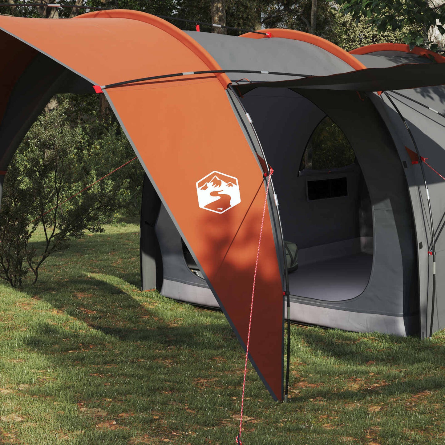 Tunnel Tent Grey and Orange 562 x 265 x 216 cm