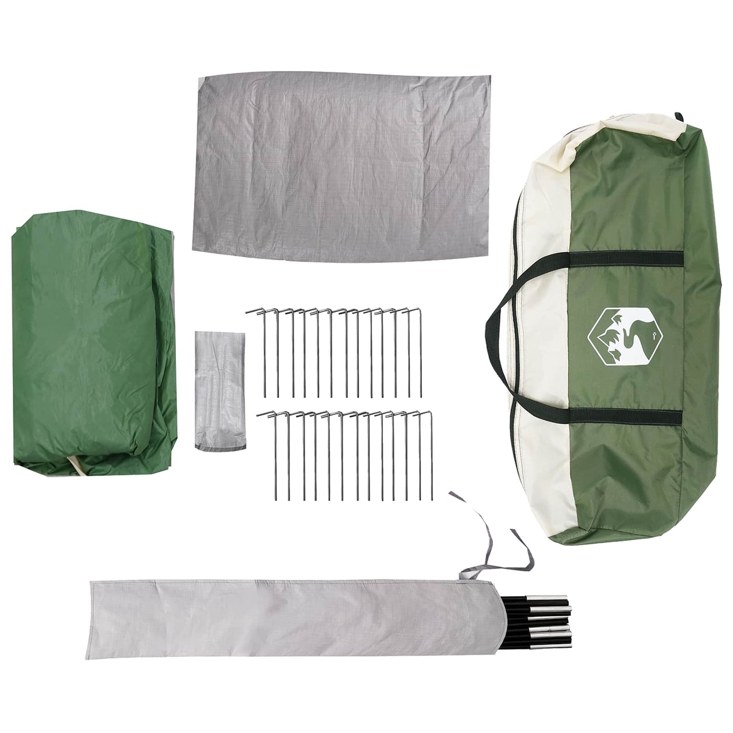 Family Tent with Rainfly Water-resistant tunnel Green 18-Person