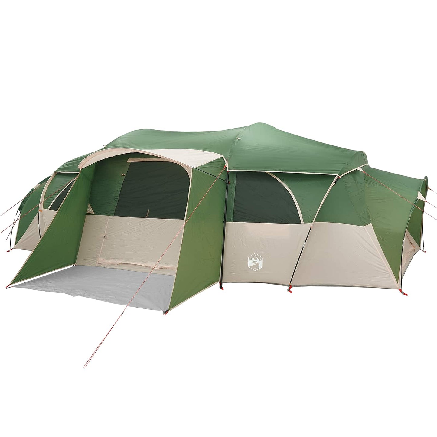 Family Tent with Rainfly Water-resistant tunnel Green 18-Person