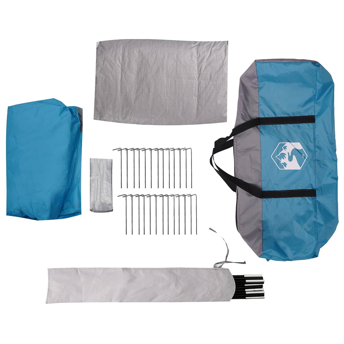 Family Tent with Rainfly Water-resistant tunnel Blue 18-Person