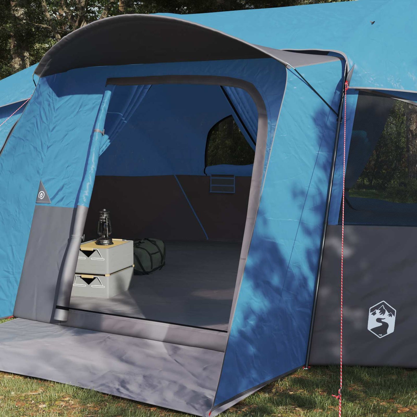 Family Tent with Rainfly Water-resistant tunnel Blue 18-Person