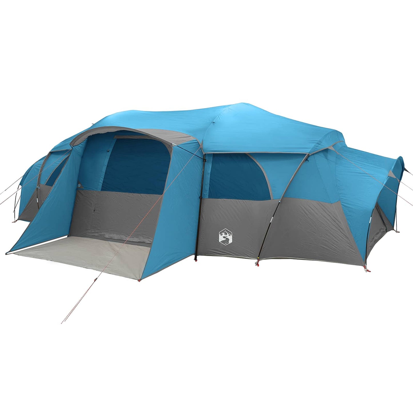 Family Tent with Rainfly Water-resistant tunnel Blue 18-Person