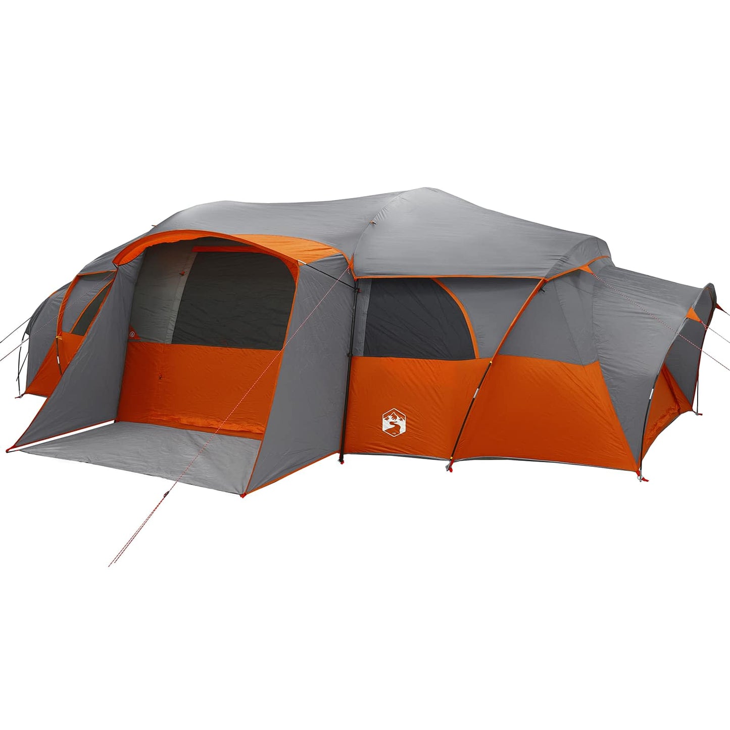 Family Tent with Rainfly Water-resistant tunnel Grey and Orange