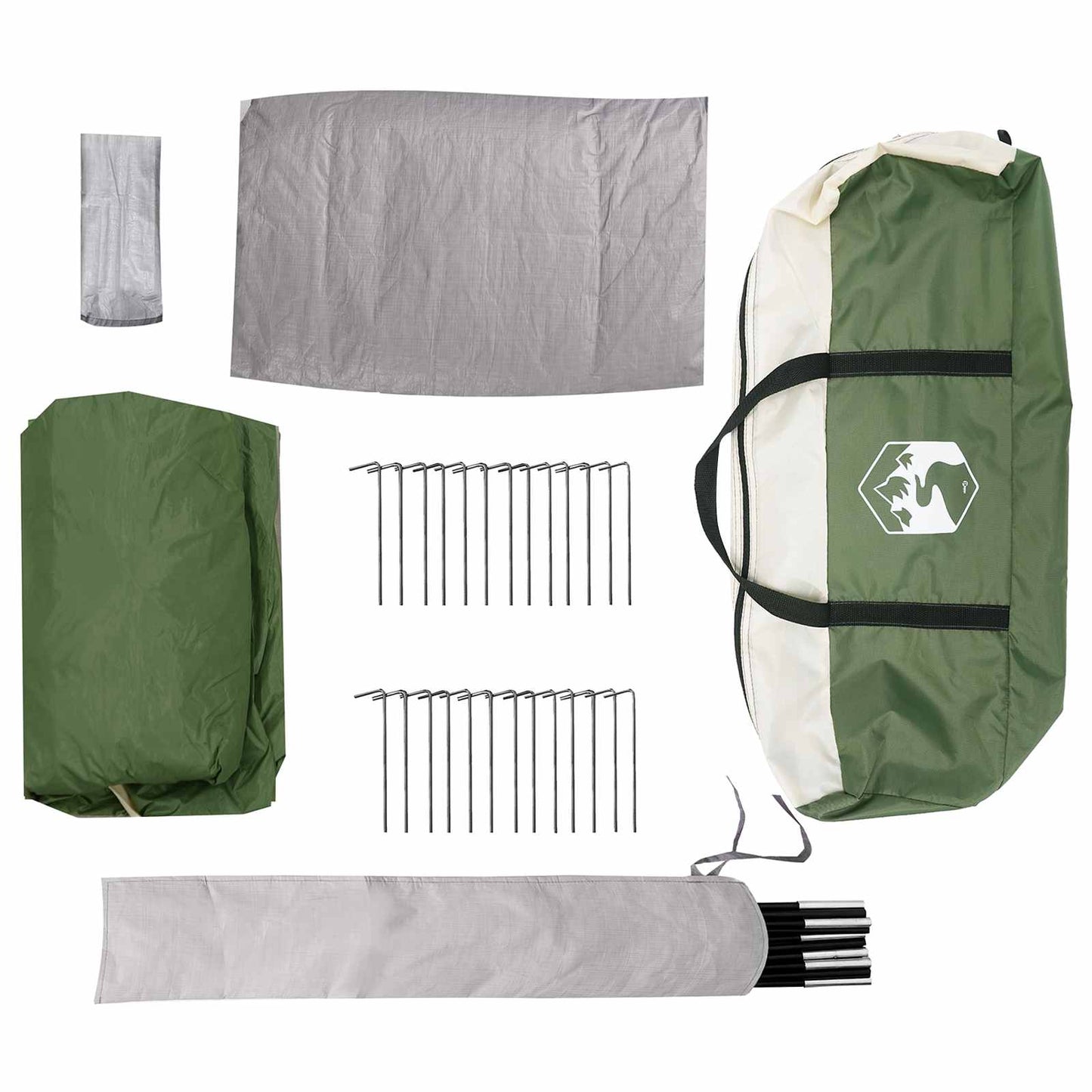 Family Tent with Rainfly Water-resistant 10-Person Green