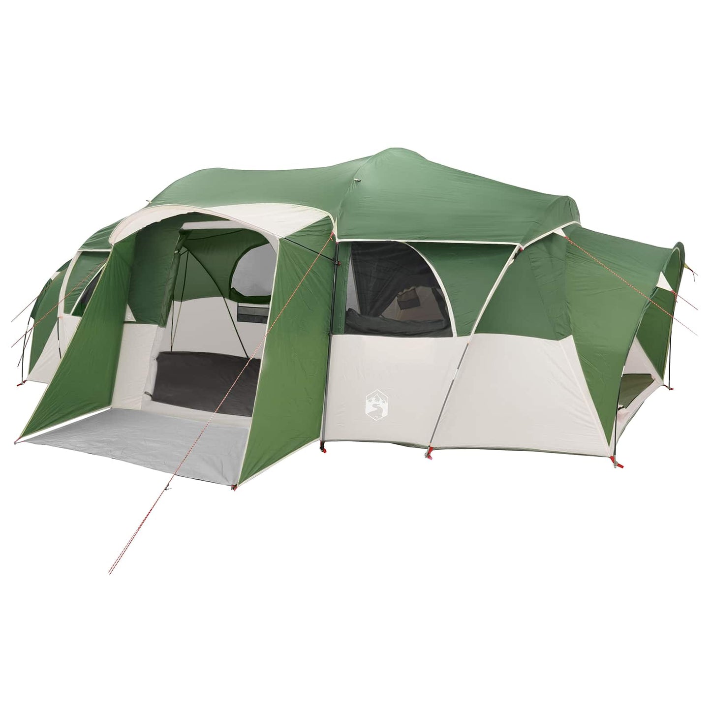 Family Tent with Rainfly Water-resistant 10-Person Green