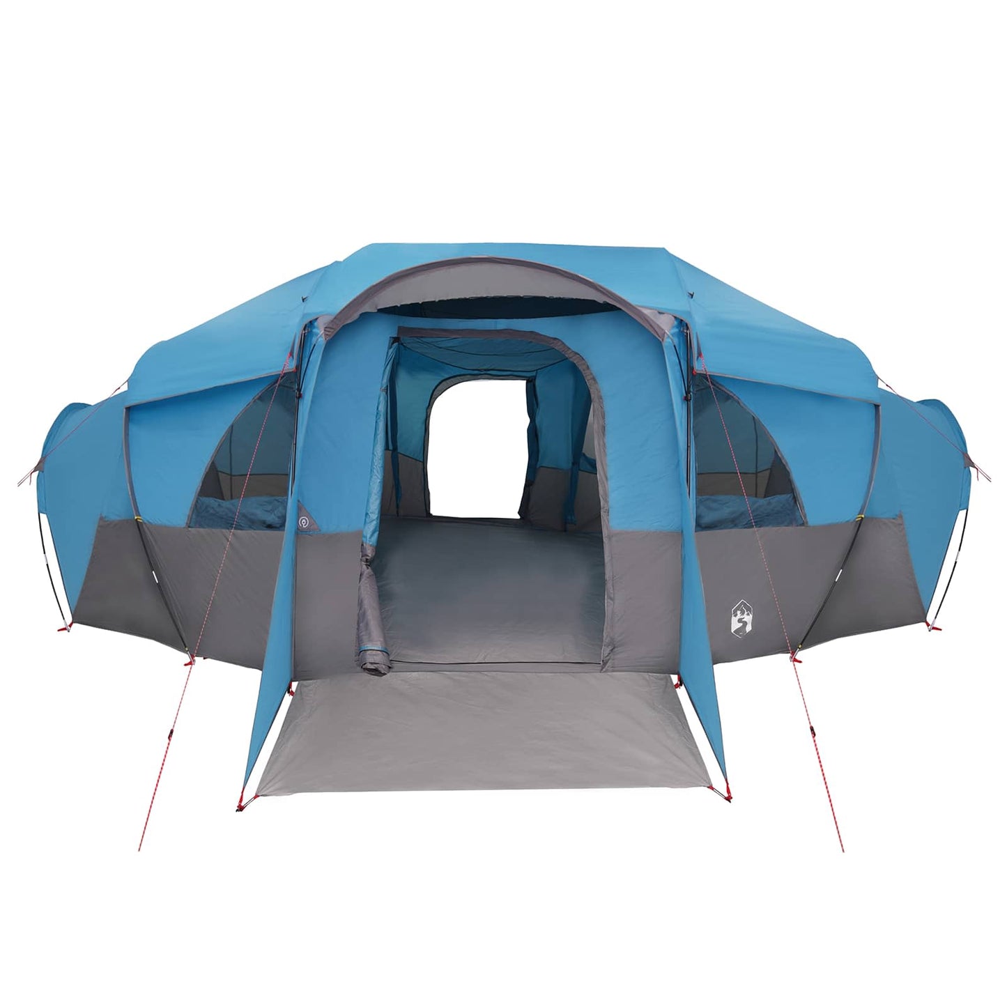 Family Tent with Rainfly Water-resistant tunnel Blue 10-Person
