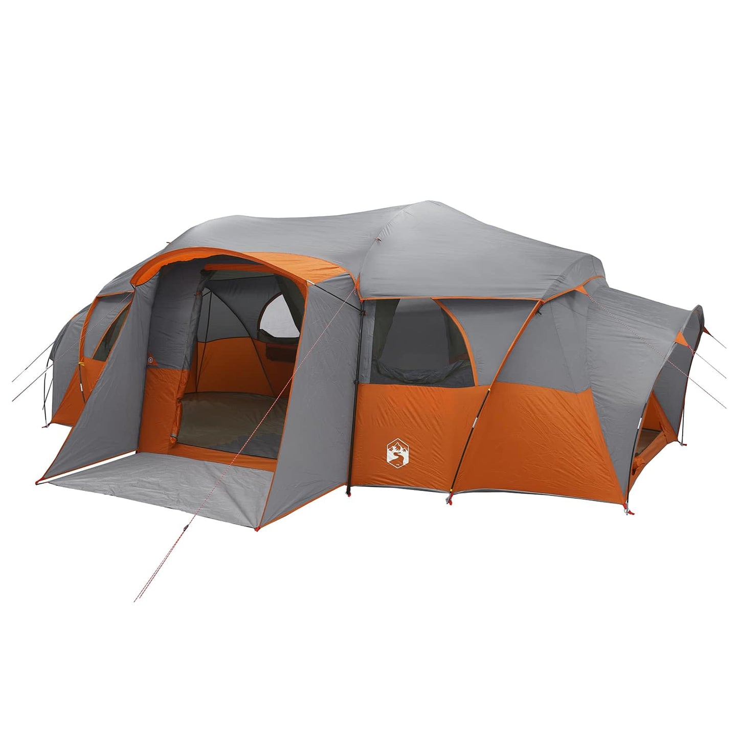 Family Tent with Rainfly Water-resistant tunnel Grey and Orange