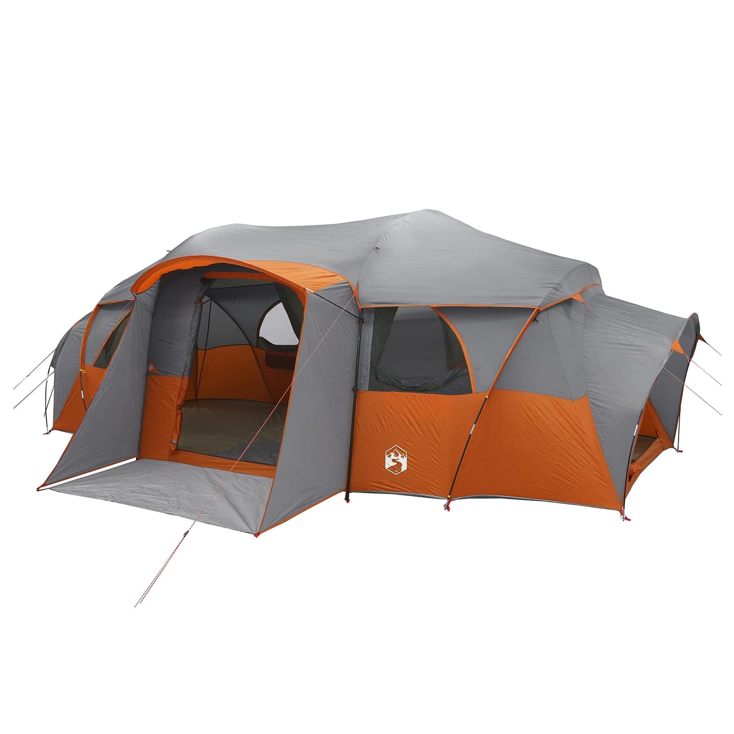 Family Tent with Rainfly Water-resistant tunnel Grey and Orange