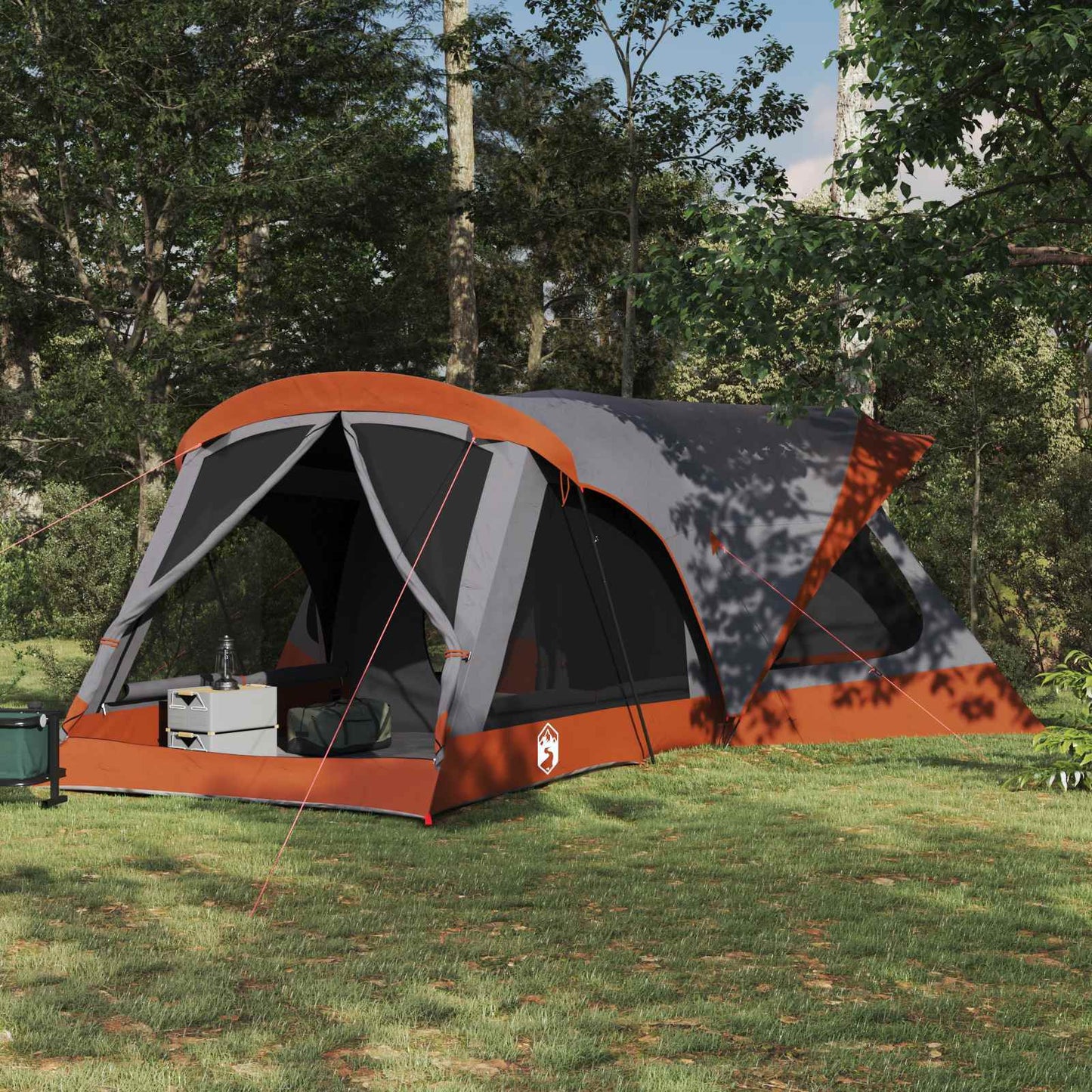 Family Tent Grey and Orange 550 x 555 x 208 cm