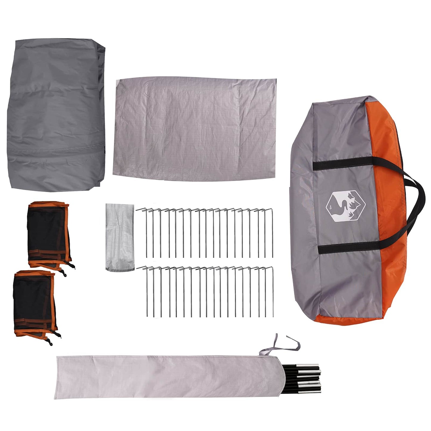 Family Tent Grey and Orange 610 x 610 x 210 cm