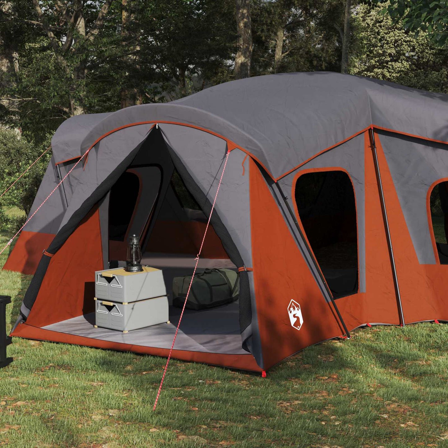 Family Tent Grey and Orange 610 x 610 x 210 cm