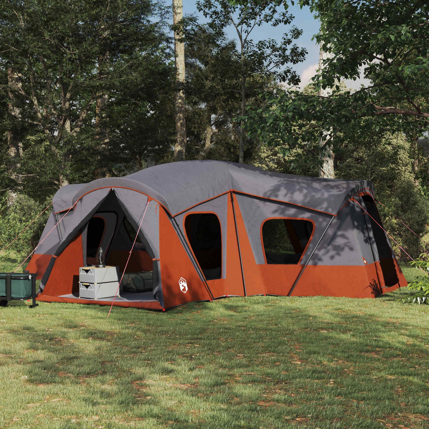 Family Tent Grey and Orange 610 x 610 x 210 cm