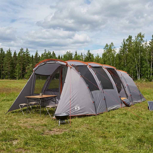 Tunnel Tent Grey and Orange 675 x 392 x 210 cm