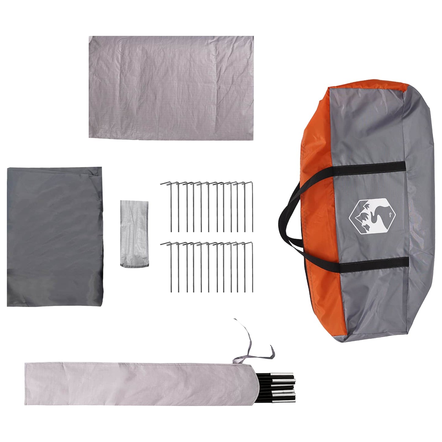 Tunnel Tent Grey and Orange 505 x 330 x 204 cm