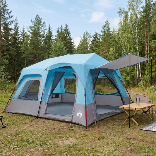 Instant Tent Blue 8-Person 185T Polyester with PU Coating