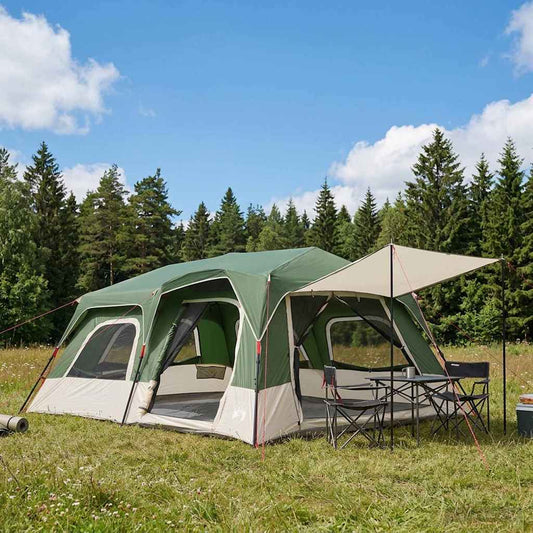 Instant Tent Green 10-Person 185T Polyester with PU Coating