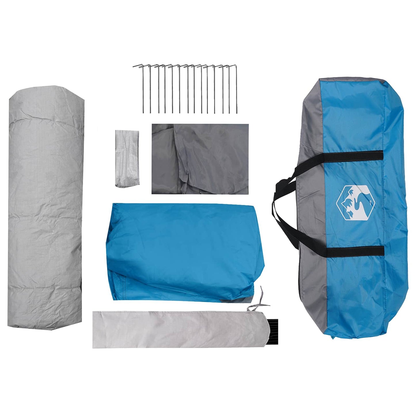 Instant Tent 10-Person Blue 185T Polyester with PU Coating