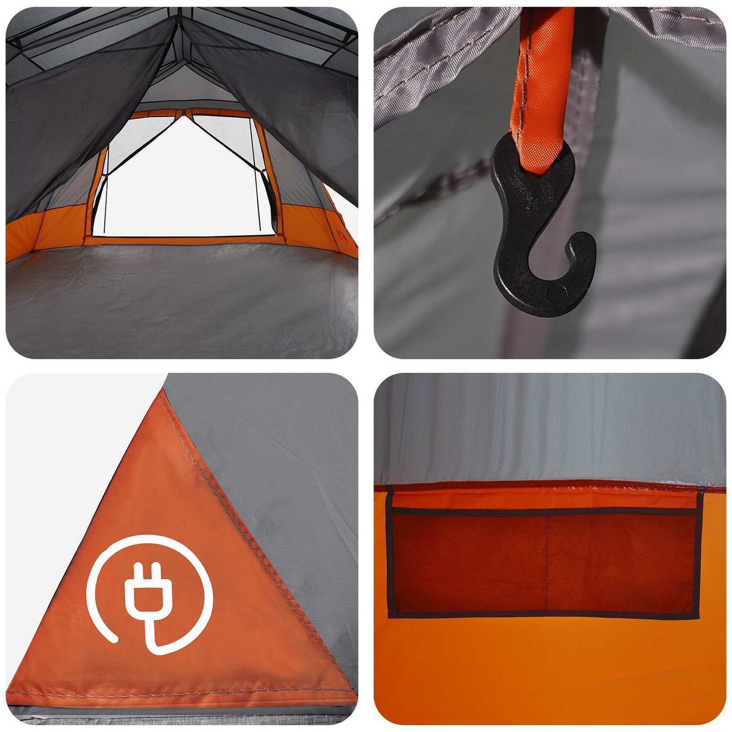 Instant Tent 10-Person Grey and Orange