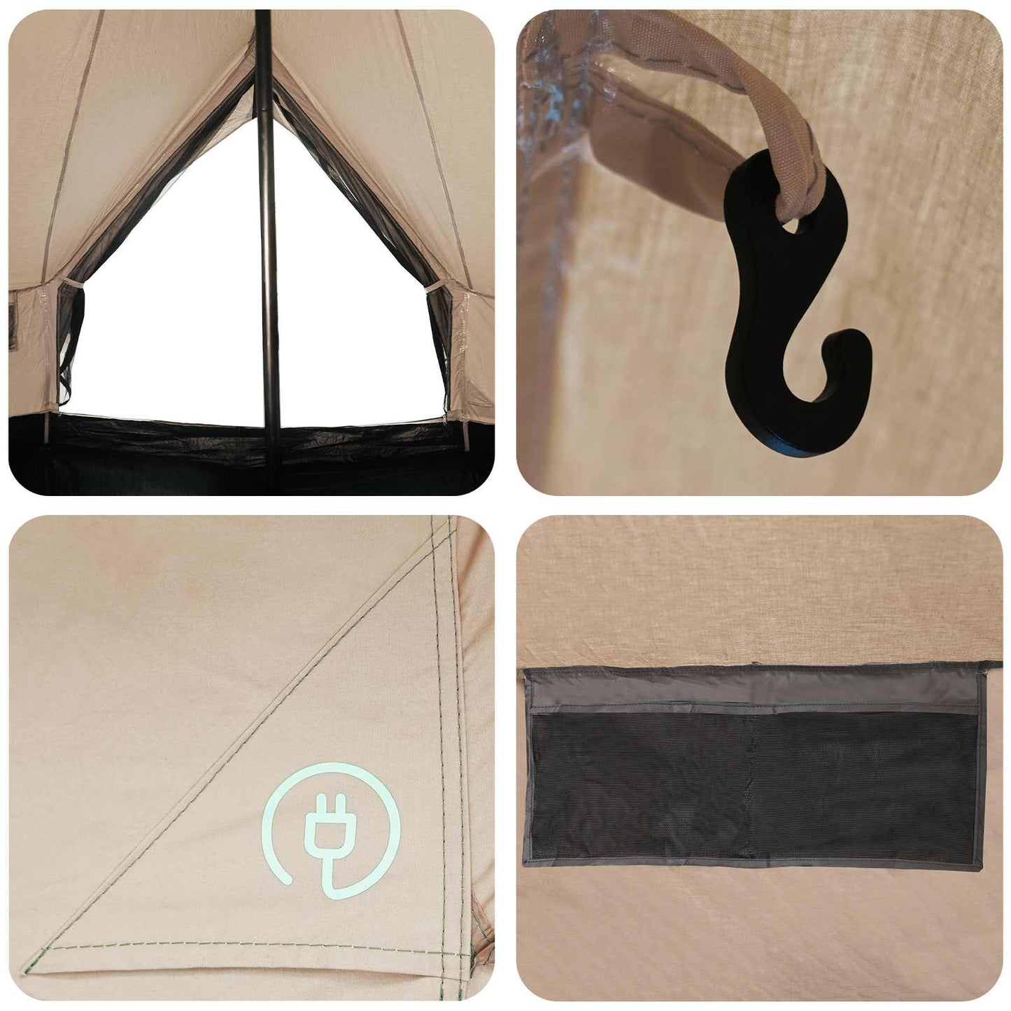 Family Tent 10-Person Cream Polycotton