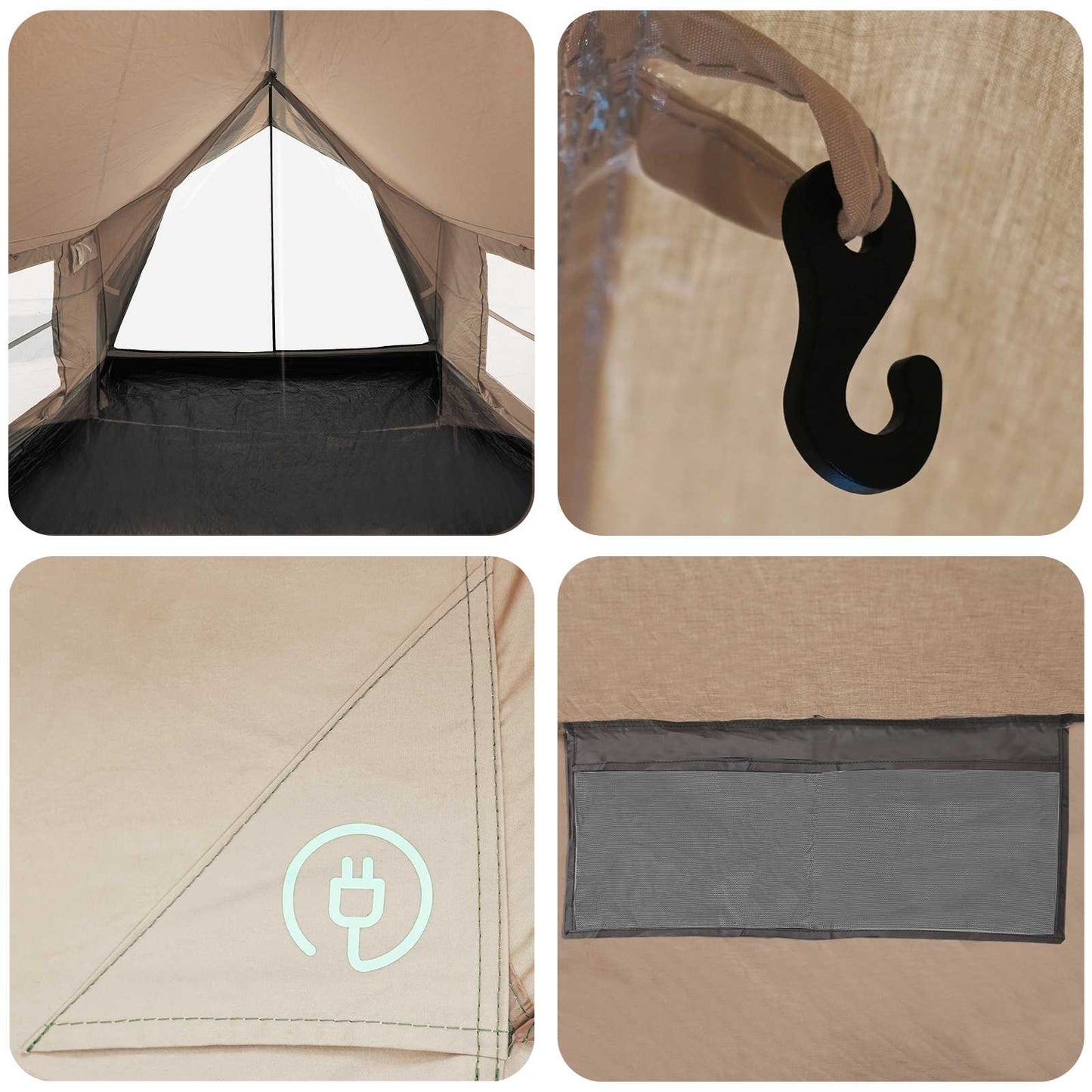 Cabin Tent Cream 340 x 246 x 210 cm Polycotton